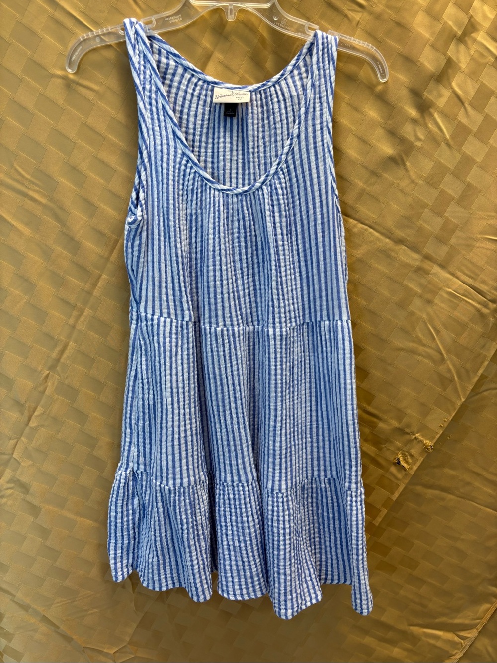 Universal Thread Blue and White Striped Seersucker Dress